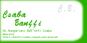 csaba banffi business card